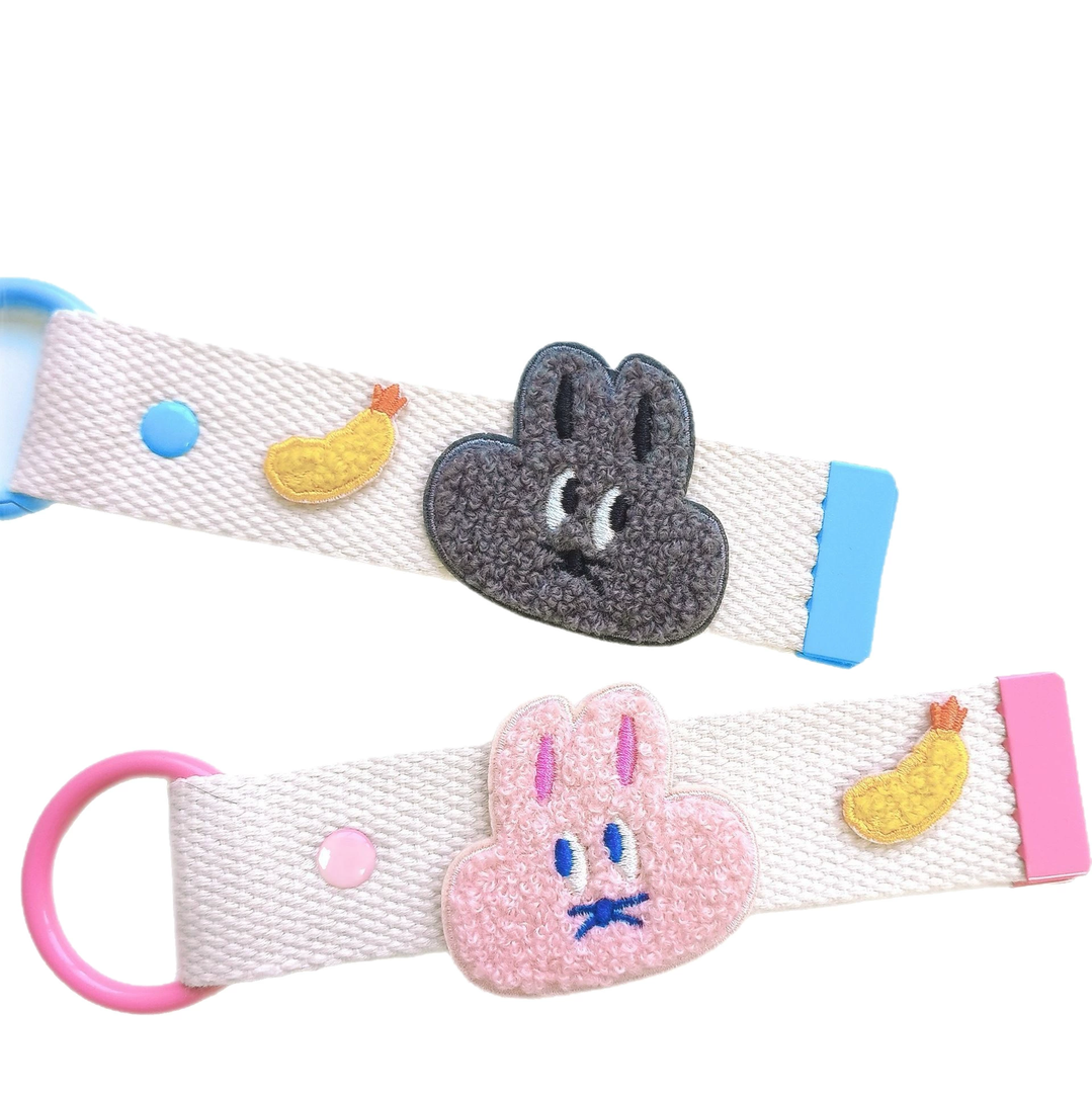 Embroidered Patches Custom Iron-On Name Tag, Set of 2 Rabbits