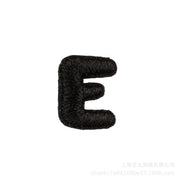 Embroidered Patches Custom Iron-On Name Tag, Black Alphabet