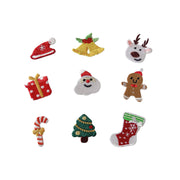 Embroidered Patches Custom Sticker-On Name Tag, Set of 9 Christmas
