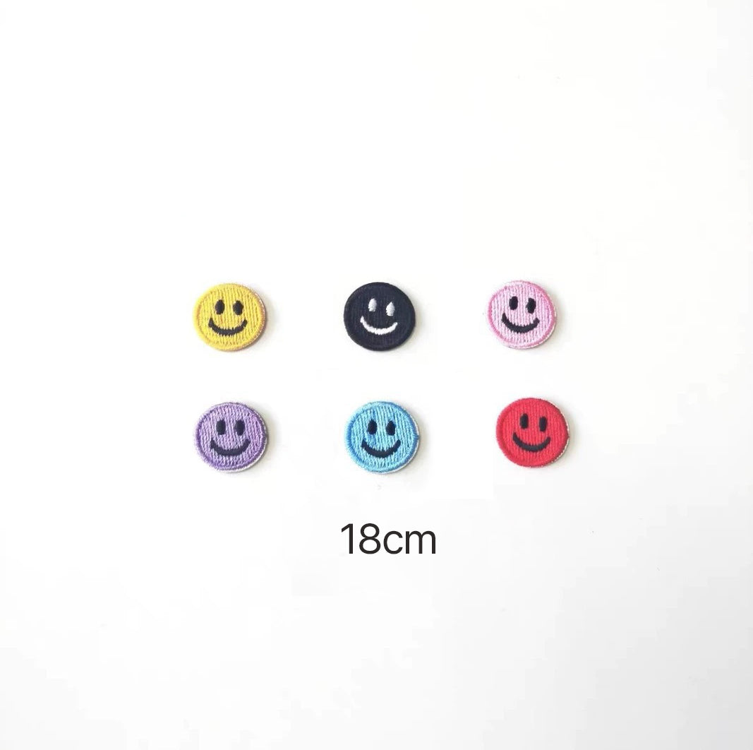 Embroidered Patches Custom Iron-On Name Tag, Set of 6pcs Smile icon