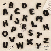 Embroidered Patches Custom Iron-On Name Tag, Black Alphabet