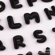 Embroidered Patches Custom Iron-On Name Tag, Black Alphabet
