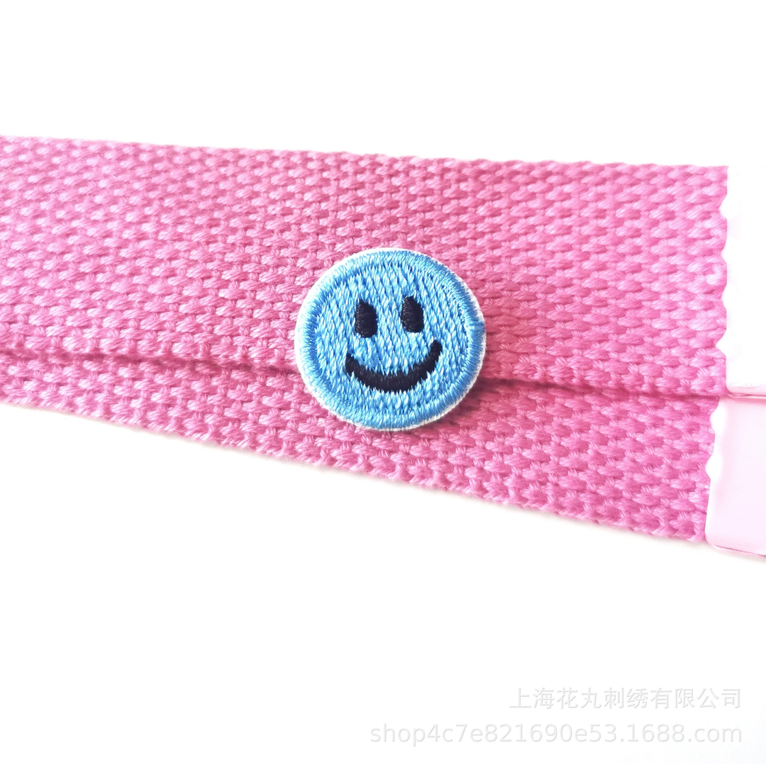 Embroidered Patches Custom Iron-On Name Tag, Set of 6pcs Smile icon