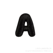 Embroidered Patches Custom Iron-On Name Tag, Black Alphabet