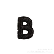 Embroidered Patches Custom Iron-On Name Tag, Black Alphabet