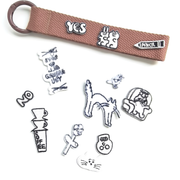 Embroidered Patches Custom Iron-On Name Tag, Set of Black&White characters