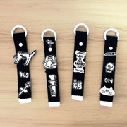 Embroidered Patches Custom Iron-On Name Tag, Set of Black&White characters