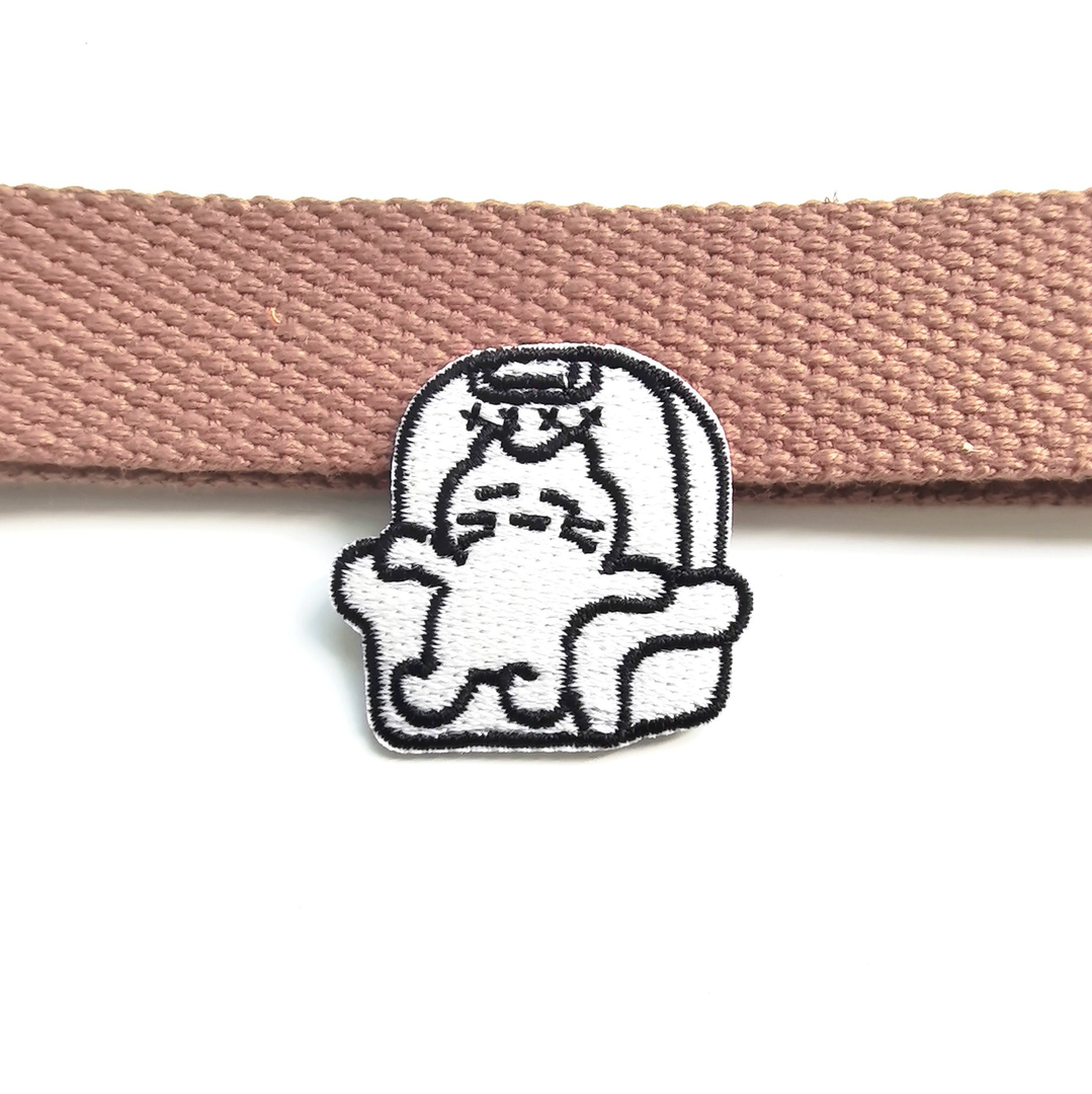 Embroidered Patches Custom Iron-On Name Tag, Set of Black&White characters