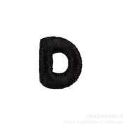 Embroidered Patches Custom Iron-On Name Tag, Black Alphabet