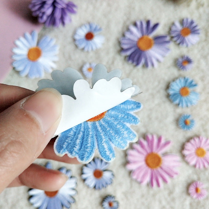 Embroidered Patches Custom Sticker-On Name Tag, Daisy